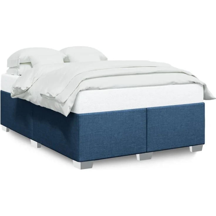 vidaXL Bettgestell ohne Matratze Blau 140x190 cm Stoff 3284477 – Bild 1