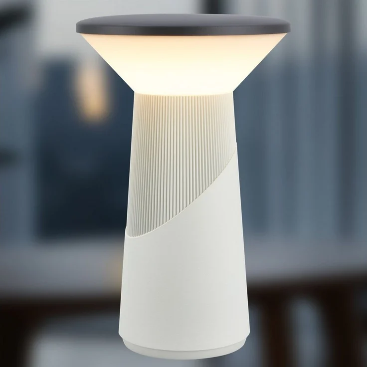 BRILONER - Pilia LED Tischlampe kabellos IP44 mit Touch, dimmbar, warmweißes Licht, Tischlampe Akku, Nachttischlampe, Leselampe, LED Lampe, German Design Award Winner 2026, 15x24 cm, Grau-Anthrazit – Bild 1