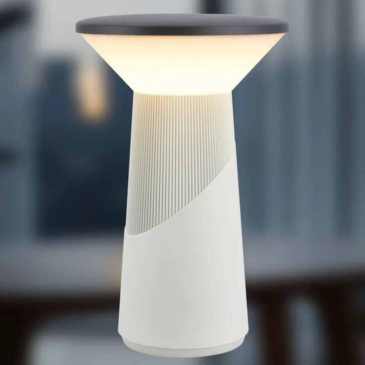 BRILONER - Pilia LED Tischlampe kabellos IP44 mit Touch, dimmbar, warmweißes Licht, Tischlampe Akku, Nachttischlampe, Leselampe, LED Lampe, German Design Award Winner 2026, 15x24 cm, Grau-Anthrazit