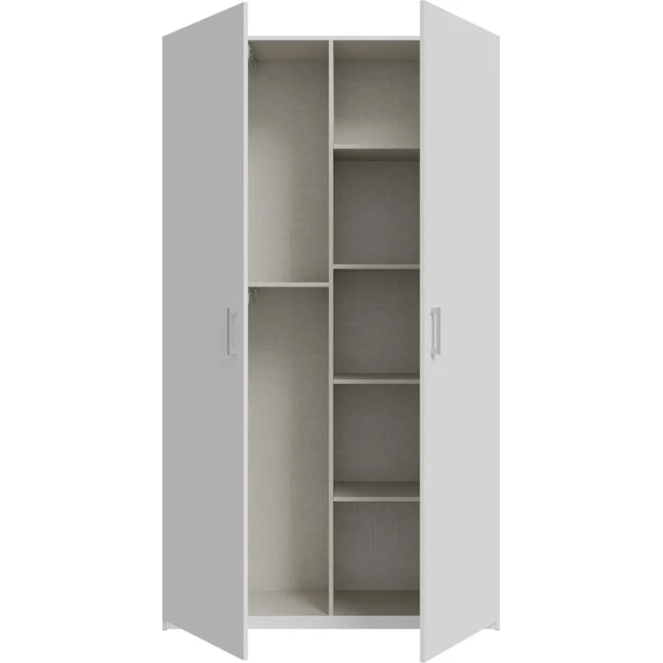 Forte HOME NOOK Mehrzweckschrank, modern mit 2 Türen, Holzwerkstoff, Weiß, 119,5x210,5x42 cm – Bild 7