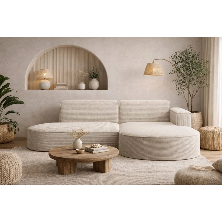 Kaiser Möbel Ecksofa Designer MODENA STUDIO L stoff Cord, Ecksofa, Cord Sofa, L-Form, Links/Rechts wählbar – Bild 5