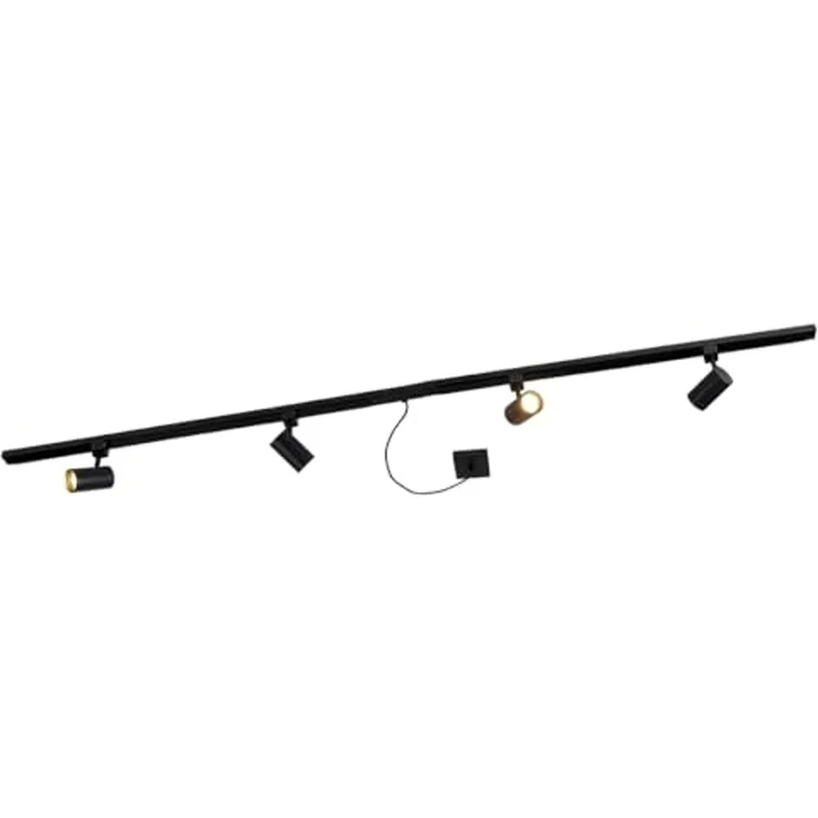 Qazqa Schienensystem-Sets Jeana, ohne Leuchtmittel, Warmweiß, QAZQA Schienen­leuchte, gu10, Schwarz, Stahl, Modern – Bild 1