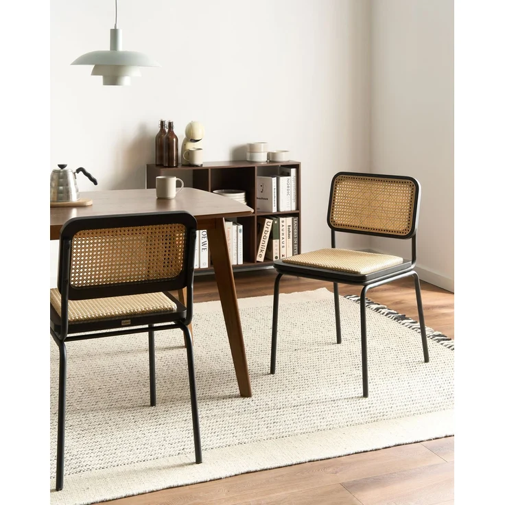 Esszimmerstuhl 2er Set CORVALLIS Polyrattan Schwarz – Bild 3