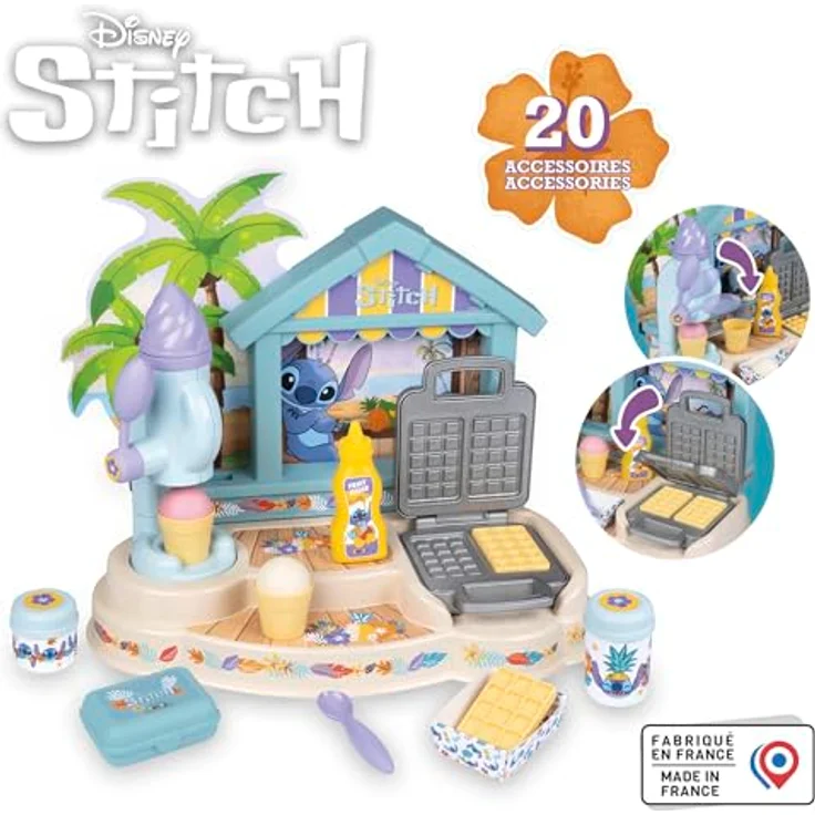 Smoby Stitch Beach Bar, Spielküche mit Eismaschine und Waffeleisen, inkl. Zubehör, bunt – Bild 2