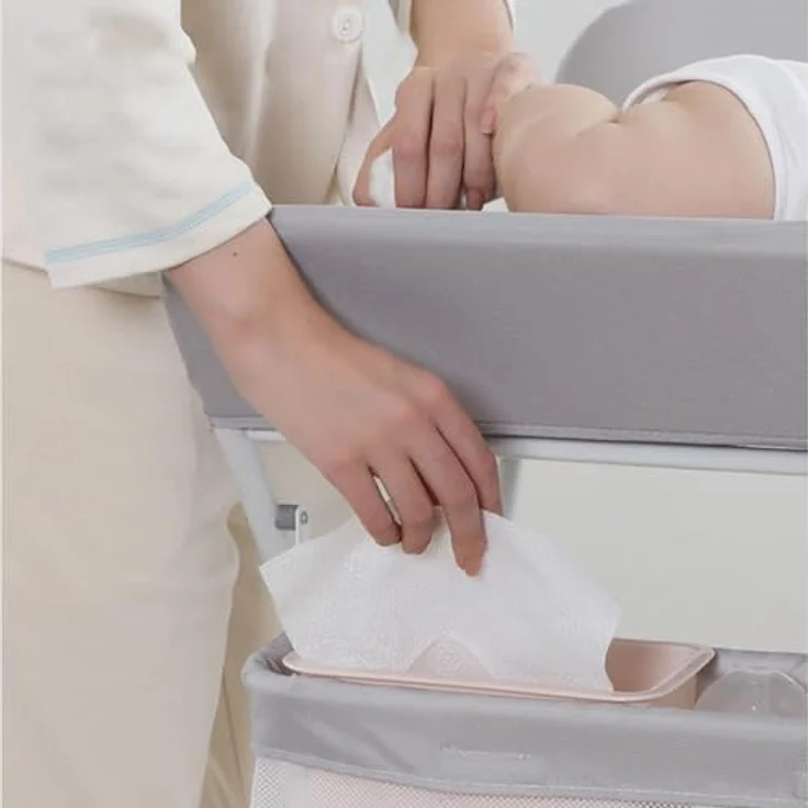 GarveeHome Wickeltisch Mobiler, Wickelstation Mit Aufbewahrungskorb, Klappbarer Wickelkommode, Wickelkommode Für Neugeborene Und Kleinkinder, Wickeltisch Für Windelwechsel, – Bild 7
