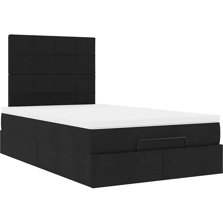 vidaXL Ottoman-Bett mit Matratze & LEDs Schwarz 120x200 cm Stoff 3313998 – Bild 5