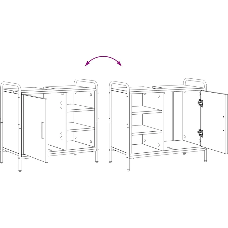 vidaXL Badezimmerschrank-Set 2 stk. Sonoma-Grau 65,5 x 34 x 61 cm 3444486 – Bild 11