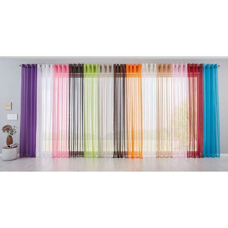 Gardinenbox Gardine (2 St), Ösen, transparent, Voile, 2er Set Transparent »Basel« Bleiband Store 20332TR2 – Bild 3