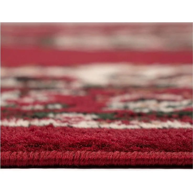 Vimoda Orientteppich Klassischer Teppich Kurzflor in Grün, Beige, Rot & Grau, Rechteckig, Höhe: 6 mm, Kunstvollem Klassik Muster Blumen GRÜN, Braun & Schwarz – Bild 2