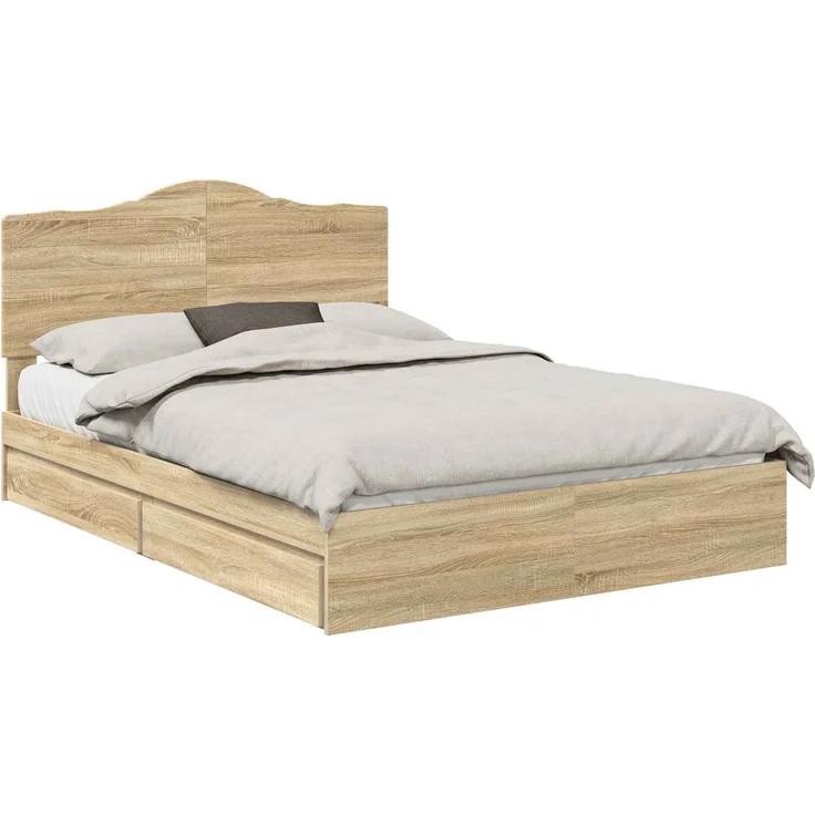 vidaXL Aufbewahrungsbett Sonoma-Eiche 160 x 200 cm Holzwerkstoff 3413487 – Bild 1