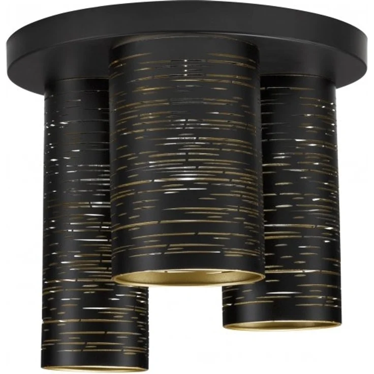 Nova Luce 9555811 ZANE Deckenleuchte 3-flammig Schwarz Gold E14 – Bild 6