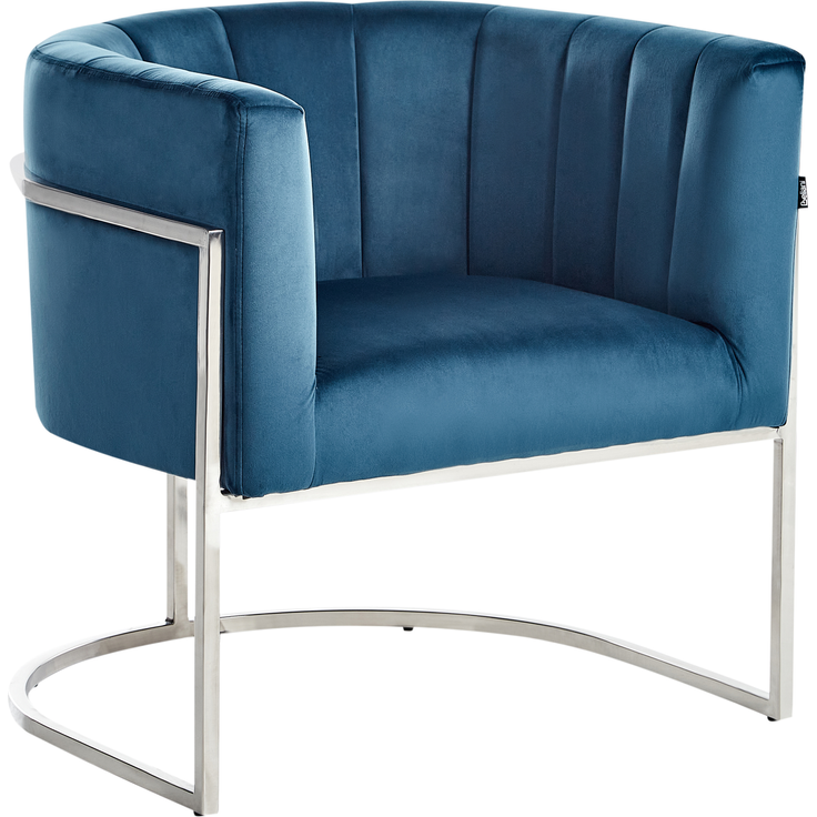 Sessel LARVIK Samtstoff Blau