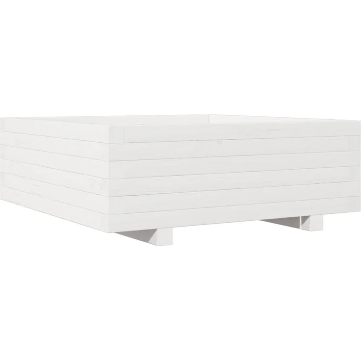 vidaXL Pflanzkübel Weiß 70x70x26,5 cm Massivholz Kiefer 847304 – Bild 6