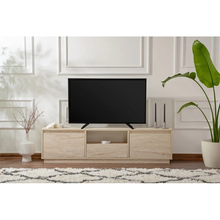 TV-Ständer, 'Vanguard', 42 x 29,5 x 160, Travertin – Bild 2