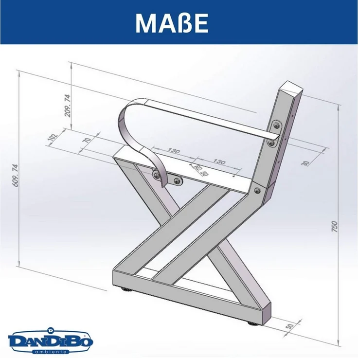 DanDiBo Sitzbank Bankgestell mit Lehne 2x Metall Schwarz Set DIY Bank Füße Bankkufen – Bild 2