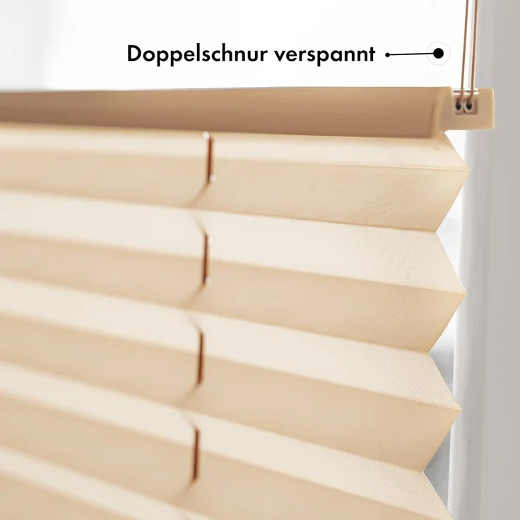 Sonello Plissee Klemmfix ohne Bohren 55x140 cm Beige Faltrollo Plisseerollo Jalousie für Tür & Fenster Blickdicht Sichtschutz Sonnenschutz Fertifplissee Rollo – Bild 3