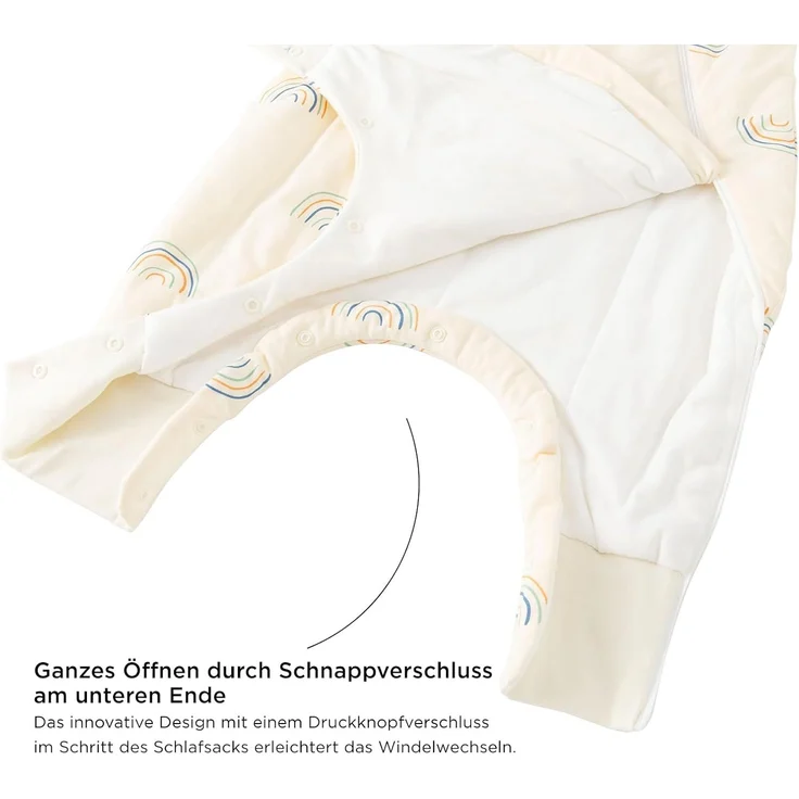 Duomiaomiao Baby Schlafsack, 1x Ganzjahresschlafsack, 1.5tog Kleiner Regenbogen, 95cm / Baby Körpergröße 100-110cm, Baumwolle – Bild 3