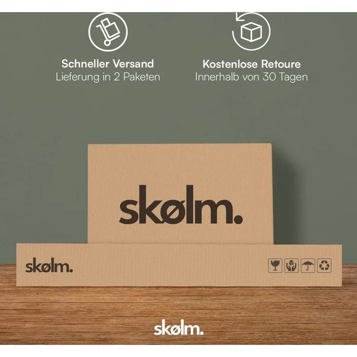 skølm 'Fenrir' Bett 100x200 cm, natur geölt, Massivholz Eiche, Seniorenbett mit Komforthöhe 51 cm, Massivholzbett geeignet ein Einzelbett – Bild 7
