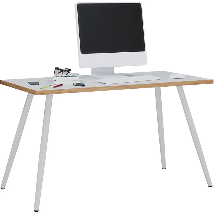 VCM Schreibtisch Salia 920916 Weiß / Honig-Eiche H. 70 x B. 110 x T. 50 cm