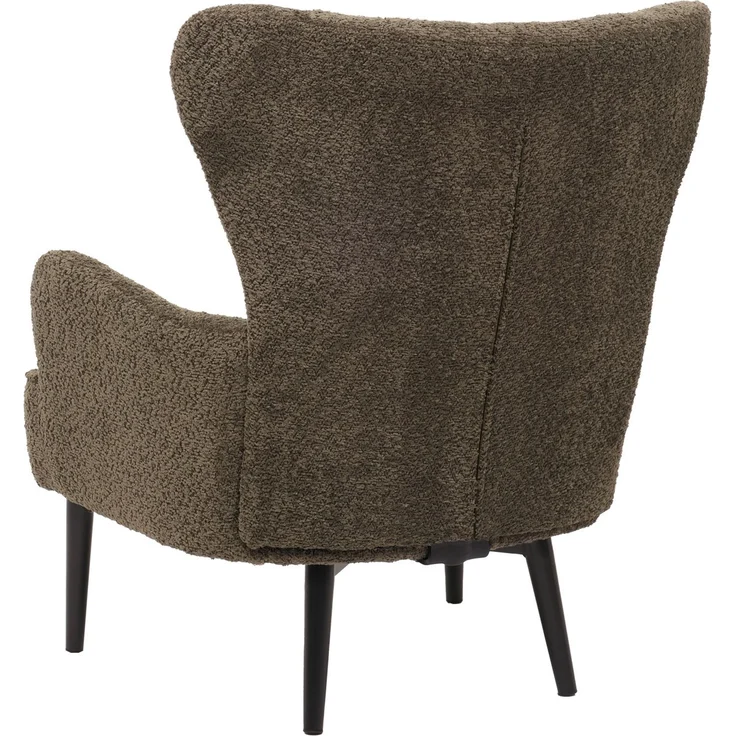 Lounge-Sessel HWC-K37, Cocktail-/Ohrensessel Polsterstuhl Retro Vintage Stoff Chenille (500g/m²) ~ grün-braun – Bild 6