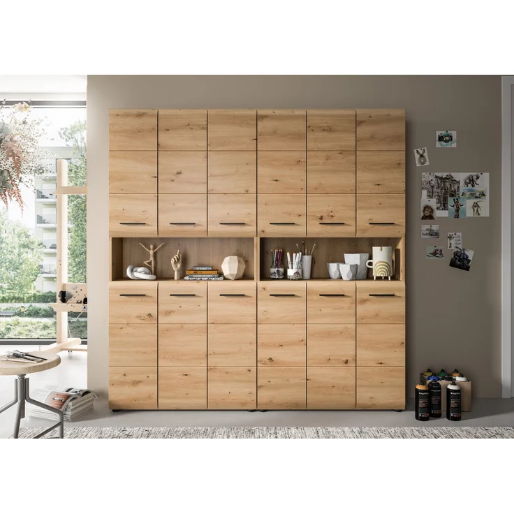 Badkombination (B/H/T: 180x185x30 cm) in Artisan Oak Nachbildung und Artisan Oak Nachbildung – Bild 6