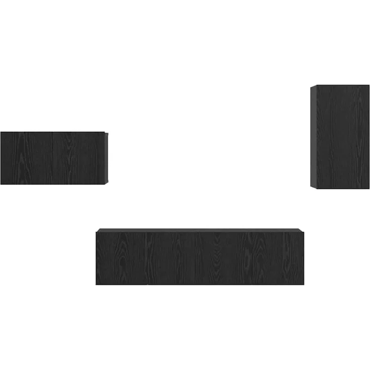 vidaXL TV-Schrankset 4 Stk. Schwarz Eichen-Optik Holzwerkstoff 3393298 – Bild 7