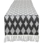 DII Southwest Colby Collection Tischplatte, Baumwolle, schwarz/grau, Table Runner, 15x108