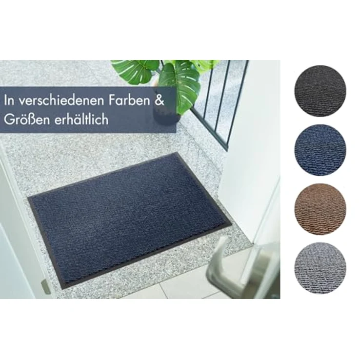 andiamo Fußmatte Easy - Schmutzfangmatte für den Hauseingang - flexibel einsetzbar als Türmatte innen, Fußabtreter im überdachten Außenbereich oder als Schuhmatte 60 x 80 cm Blau – Bild 7