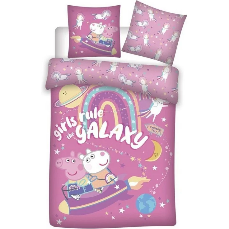 Peppa Pig Bettwäsche Peppa Wutz Lucie Locke Kinder Bettwäsche Set, Mikrofaser, Deckenbezug 135-140x200 cm Kissenbezug: 63X63 cm – Bild 4