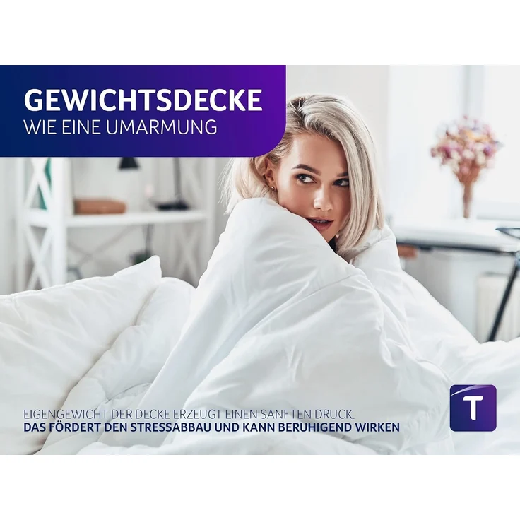 Traumnacht Entspannungsdecke 135x200 cm, 9 kg Gewichtsdecke zur Beruhigung und zum Abbau von Stress, empfohlen für Erwachsene, Öko-Tex zertifiziert, produziert nach deutschem Qualitätsstandard – Bild 5