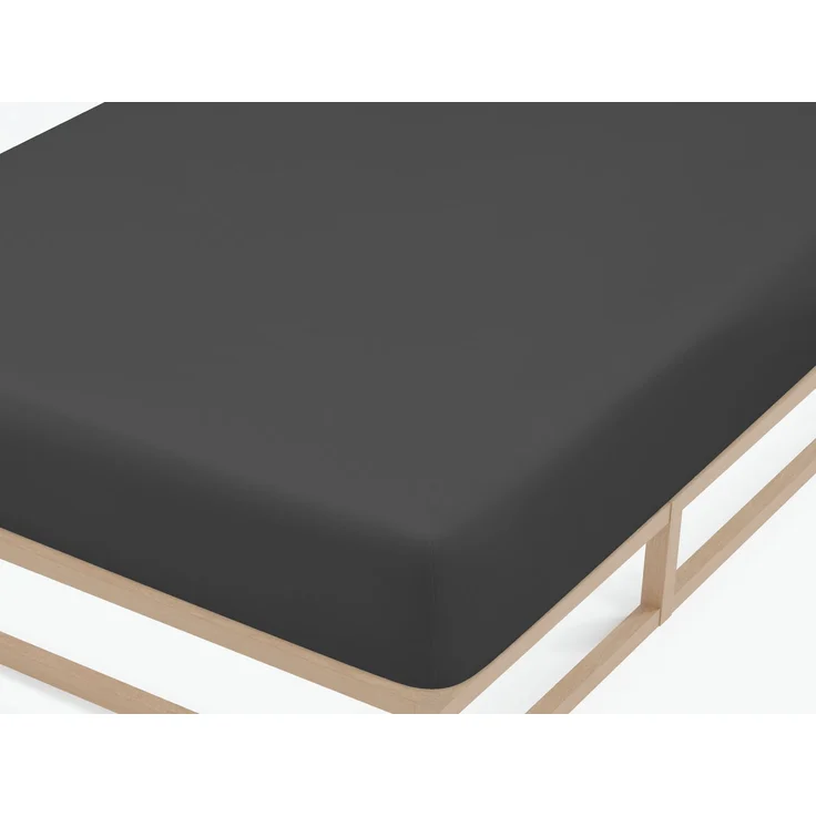 biberna Feinjersey-Spannbetttuch 0077144, titanium, 1x 90x190 cm - 100x200 cm – Bild 1