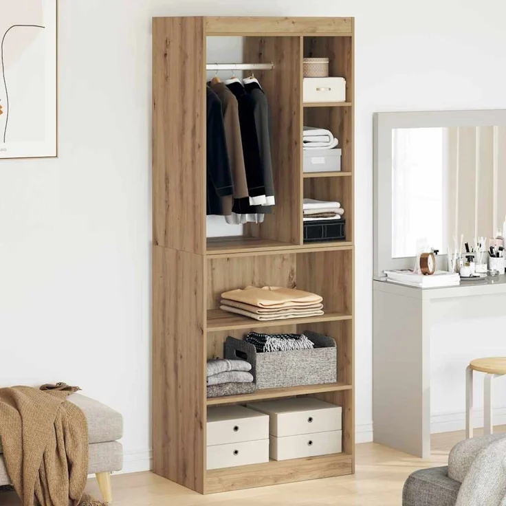 vidaXL Kleiderschrank mit Regal Artisan-Eiche 77 x 48 x 102 cm 879643 – Bild 3