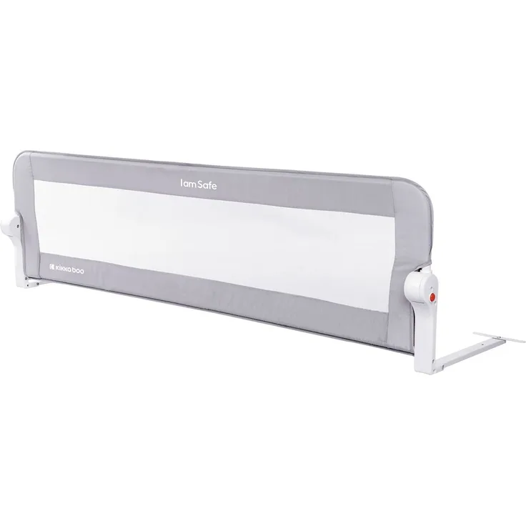 Kikkaboo Bettschutzgitter I am safe 150 cm, klappbar, Bettgitter, ab 18 Monaten hellgrau