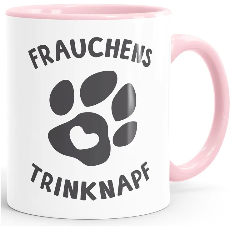 MoonWorks Tasse Kaffee-Tasse Spruch Frauchens Trinknapf Hundepfote-Motiv Becher Bürotasse Tasse Hundeliebhaber MoonWorks®, Keramik