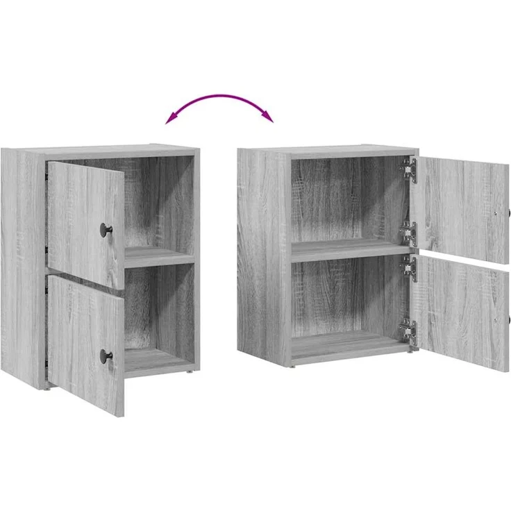 vidaXL Bücherregal Grau Sonoma 40x24x52 cm Holzwerkstoff 860360 – Bild 8