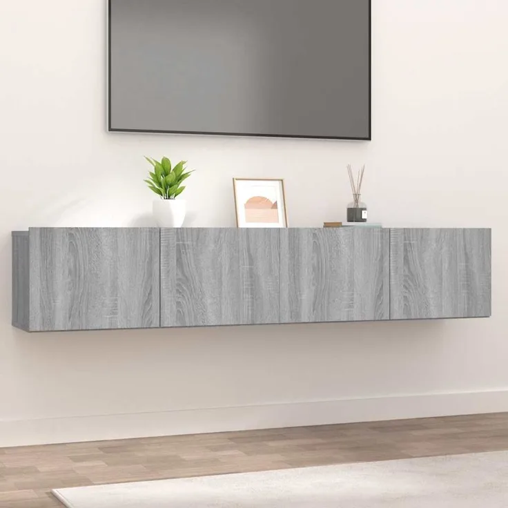 2 pcs TV-Schrank, Lowboard Grau Sonoma 80x30x30 cm Holzwerkstoff