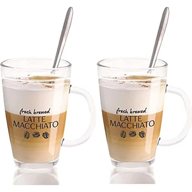 Excellent Houseware Set von zwei Tassen und Löffel für LATTE MACCHIATO () - 50856628 – Bild 1