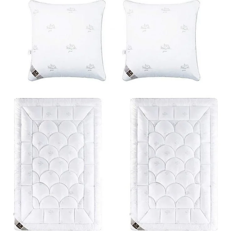 SEI Design Microfaserbettdecke 2x Bettdecken Winterdecken 135x200cm + 2x Kopfkissen 80x80cm, Füllung: daunenähnliches Gefühl, Bett-Set4-Tlg.: 2x Bettdecken 135x200 + 2x Kissen 80x80