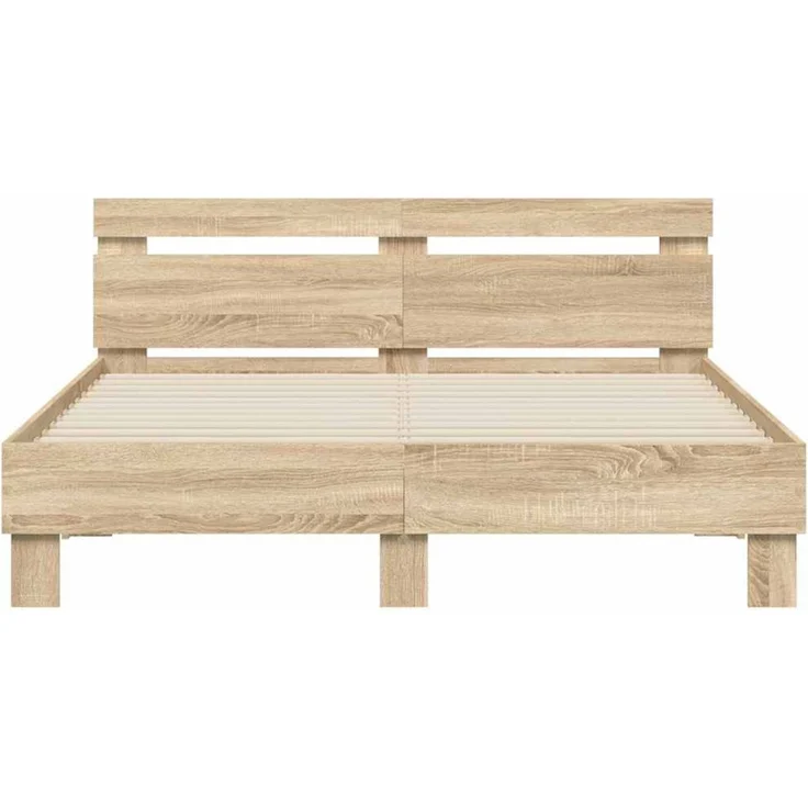 vidaXL Bettrahmen mit LED Sonoma 152 x 203 cm Holzwerkstoff 3402849 – Bild 6