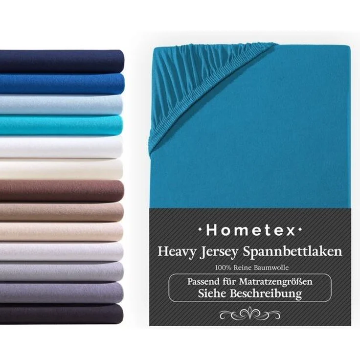 Hometex Premium Textiles Spannbettlaken Boxspringbett Spannbettlaken für hohe Matratzen, Jersey, Gummizug: rundum, Premium Qualität 160 g/m² feinster Baumwolle – Bild 4