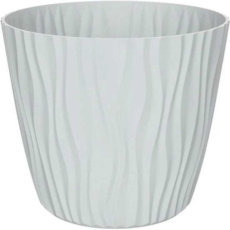 Engelland Blumentopf Pflanztopf mit Drainagesystem (Vorteils-Set, 1 St, robuster PP-Kunststoff), 3D-Wellenoptik, UV-resistent, Drainagesystem, direkte Bepflanzung – Bild 4