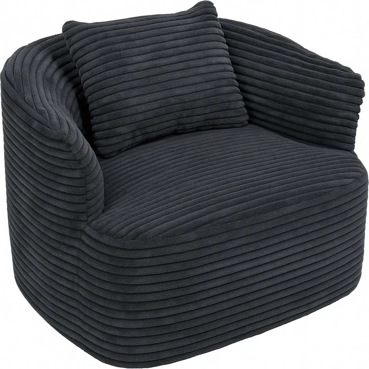 Sessel HWC-P18, Loungesessel Relaxsessel Polstersessel Cocktailsessel, Stoff/Textil Cord (370g/m²) ~ dunkelgrau – Bild 7