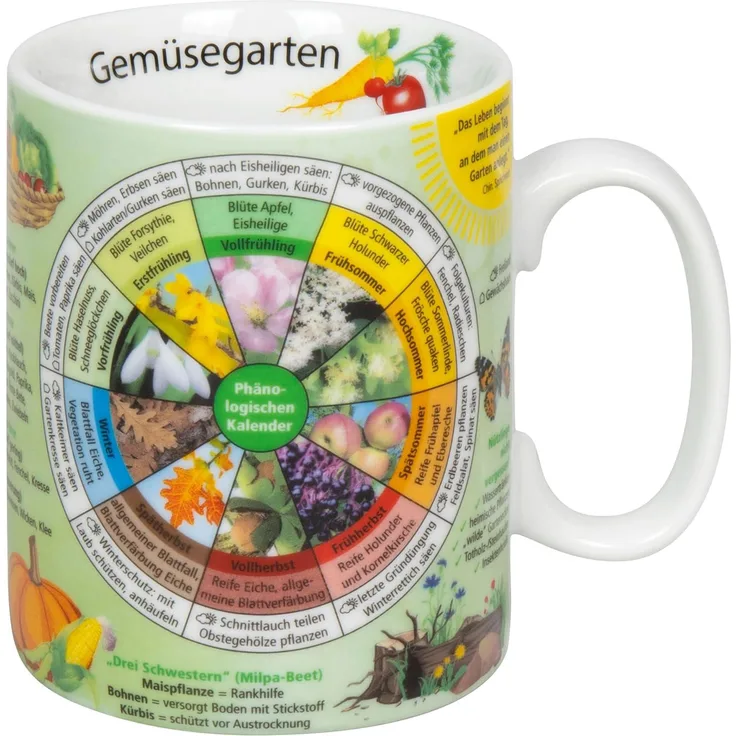 KÖNITZ Wissensbecher GEMÜSEGARTEN 460 ml aus Porzellan / Motivbecher