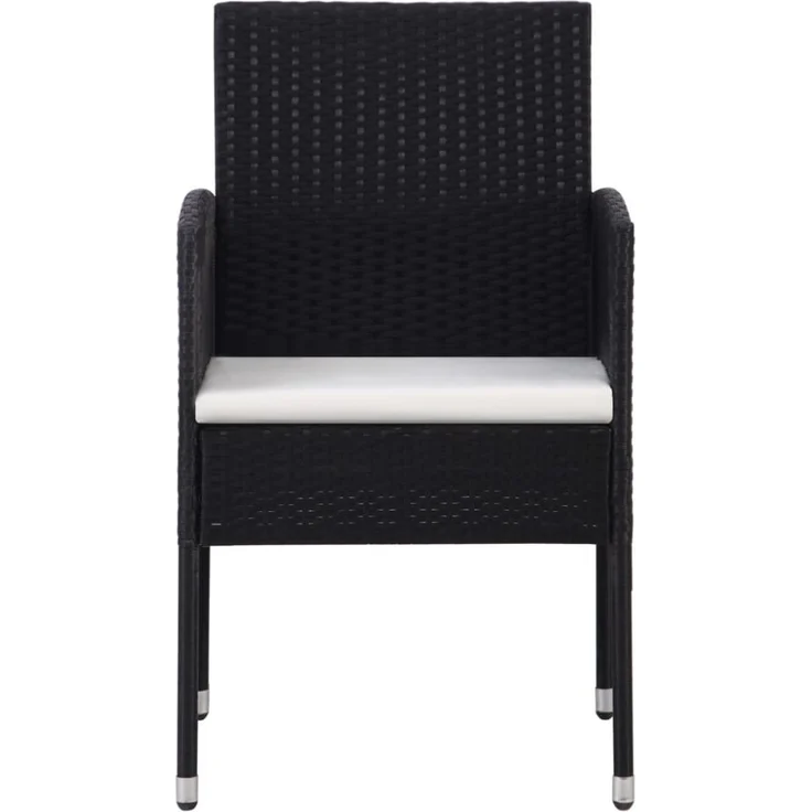 vidaXL 5-tlg. Garten-Essgruppe Poly Rattan Schwarz 3059413 – Bild 9