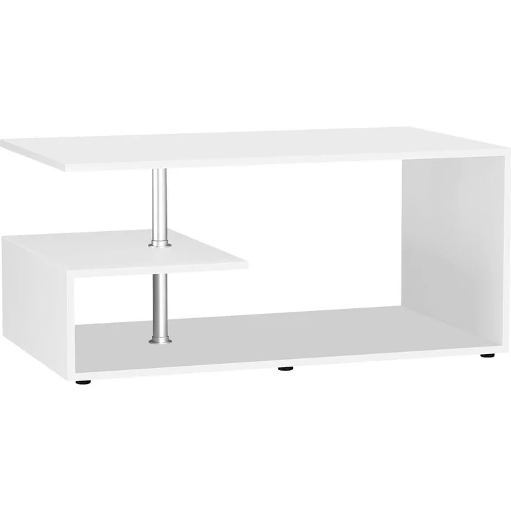 MID.YOU Couchtisch Maliso, Weiß, rechteckig, 53x42x91 cm, mit Stauraum