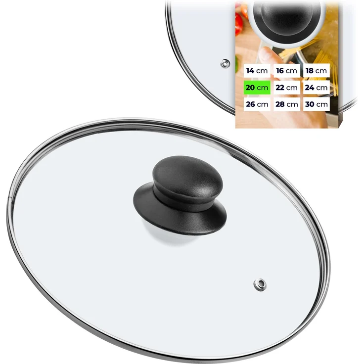 KADAX Glasdeckel für Topf und Bratpfanne 20 cm + 24 cm – Bild 3