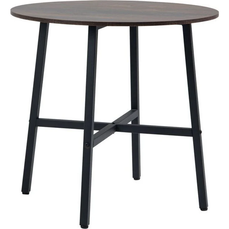 HOMCOM Esstisch Esszimmertisch für 4 Personen (Küchentisch, 1-St, Wohnzimmertisch), Stahl, Braun, Ø80 x 76 cm – Bild 4