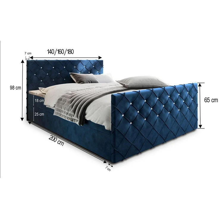 Masseno Boxbett MANDI 140x200 cm mit Bonell Matratze und Topper – Bild 2