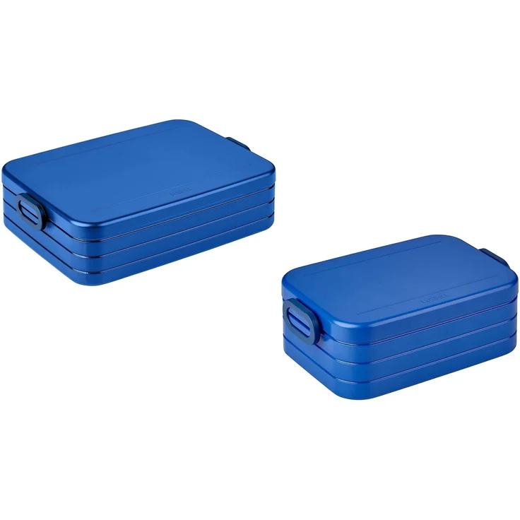 Mepal | Take a Break Duo Pack | Brotdose To Go | Lunchboxen für 2 bis 4 Sandwiches oder 4 bis 8 Brotscheiben | ideal für Meal Prep | Essenbox mit Unterteilung | Vivid blue – Bild 1