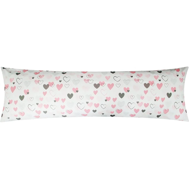 Heubergshop Seitenschläferkissenbezug, (1 Stück), 40x145cm Reißverschluss lange Seite Love Liebe Herzen (KY-187/1) – Bild 1